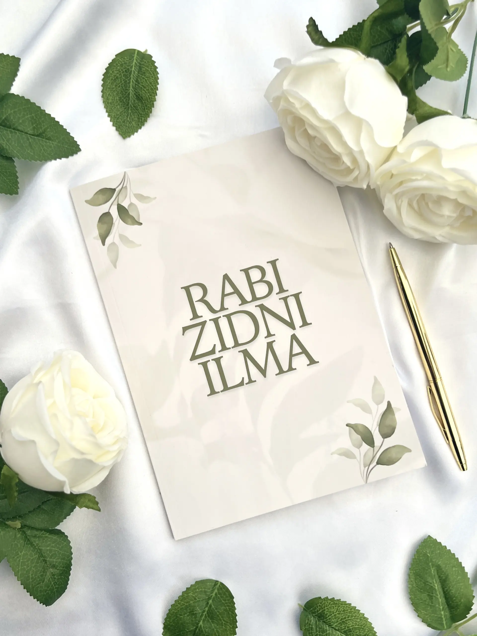 A beautifully designed notebook featuring the Islamic prayer “Rabi Zidni Ilma” — a daily reminder to seek knowledge and grow in faith. Ideal for study, journaling, or gifting.